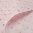 Cotton Stars Pink Tones fabric - Cotton fabric with drawings of stars in pink, fuchsia, gray and white tones on a light pink background. The fabric is 150cm wide and its composition 100% cotton