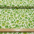 Cotton Green Leaves fabric - Decorative cotton fabric with drawings of green plant leaves on white background. Ideal for cushions, restaurant decorations, sachets ... The fabric is 160cm wide and has a 100% cotton composition.