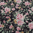 Polycotton Peasant Flowers Black fabric - Polycotton fabric with typical peasant floral pattern on a black background. The fabric is 150cm wide and its composition is 67% polyester - 33% cotton.
