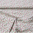 Cotton Flowers Pink Green Yellow fabric - 100% cotton fabric with flower patterns of many colors and types. Pink colors predominate, through green, white and yellow. This fabric is ideal for decorations, accessories, Patchwork and much more. The fabric is