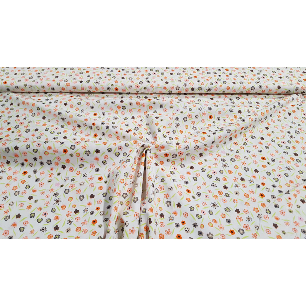 Tissu 100% Coton Imprimé Floral - Vente Au Mètre (minimum 6 M) - Multicolore - Idéal Pour Couture, Vêtements, Décoration