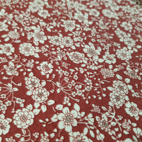 Cotton Flowers Country Style Garnet