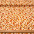Cotton Autumn Branches fabric - Cotton poplin fabric with designs of branches and leaves in autumnal tones, chestnuts, and mushrooms on a light background. The fabric is 150 cm wide and is made of 100% cotton.
