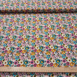 Algodón Flores Colores Efecto 3D - Tela de popelín algodón de temática floral en efecto 3D, con muchos colores. Ideal para confecciones infantiles, manualidades y decoración. La tela mide 150cm de ancho y su composici&