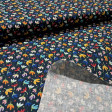 Cotton Flowers Etnia Blue fabric Cotton Flowers Etnia Blue fabric - Cotton poplin fabric with drawings of various colored flowers on a blue background. The fabric measures 150cm wide and is 100% cotton.