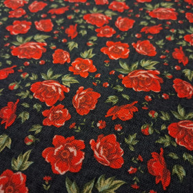 Cotton Roses Black Background