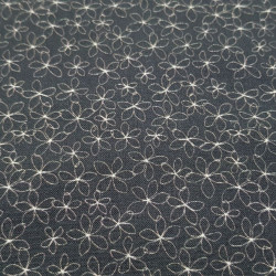 Algodón Flores Flora Negro