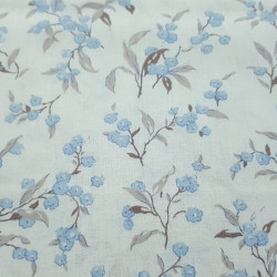 Batista Algodón Flores Azules