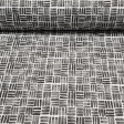 Tela Algodón Mosaico Manipur - Tela de algodón con dibujos de trazos haciendo la forma de mosaico de varios colores sobre un fondo blanco. La tela mide 150cm de ancho y su composición 100% algodón.