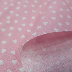 Cotton White and Pink Hearts