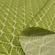 Tela Algodón Formas Geométricas Lima - Tela de algodón con dibujos geométricos de trazos blancos sobre un fondo de color verde lima. La tela mide 145cm de ancho y su composición 100% algodón.