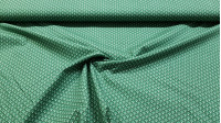 Tela Algodón Mosaico Tonos Verdes - Tela de algodón con dibujos de formas haciendo un mosaico en tonos verdes. La tela mide 150cm de ancho y su composición 100% algodón.