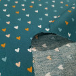Algodón Corazones Colores - Tela de algodón popelín con dibujos de corazones de colores sobre dos fondos de color a elegir. Las telas de corazones dan un toque de alegría y amor a tus creaciones. La tela mide 150cm de ancho