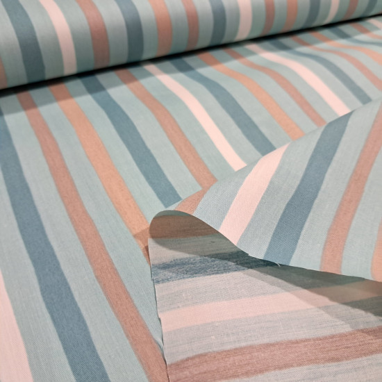 Tela de popelín de algodón 100% con estampado de rayas finas multicolor para confección