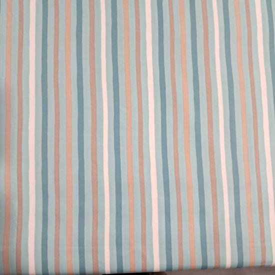 Tela de popelín de algodón 100% con estampado de rayas finas multicolor para confección
