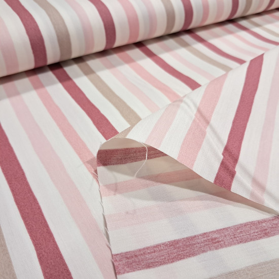Tela de popelín de algodón 100% con estampado de rayas finas multicolor para confección