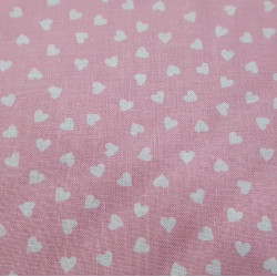 Cotton White and Pink Hearts