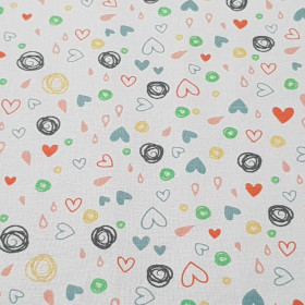 Algodón Corazones Multicolor