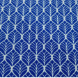 Cotton Geometric Shapes Blue fabric - Cotton fabric with drawings of geometric shapes in white strokes on a blue background The fabric is 150cm wide and its composition 100% cotton