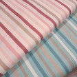 Tela de popelín de algodón 100% con estampado de rayas finas multicolor para confección