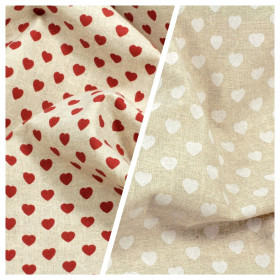 Algodón Corazones Estilo Lino Algodón Corazones Estilo Lino