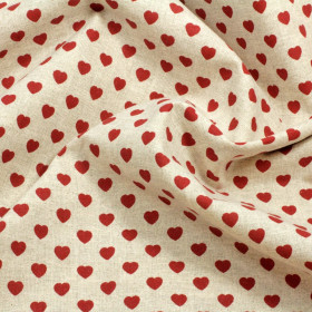 Algodón Corazones Estilo Lino Algodón Corazones Estilo Lino