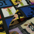 Cotton Halloween Boo Squares fabric - Cotton fabric ideal for Halloween, with drawings of cartoons typical of Halloween in squares. The fabric is 140cm wide and its composition 100% cotton.