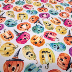 Algodón Halloween Calabazas Colores Spooky