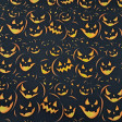 Tela popelin algodon negro con estampado calabazas Halloween