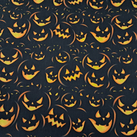 Algodón Halloween Calabazas Fondo Negro Algodón Halloween Calabazas Fondo Negro