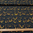 Tela popelin algodon negro con estampado calabazas Halloween