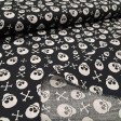 Tela Algodón Calaveras Pirata Tela Algodón Calaveras Pirata - Original tela de algodón ideal para temporada de Halloween y temática pirata, ya que tiene dibujos de calaveras piratas blancas sobre fondo negro. La tela es 100% algodón y mide de ancho 140cm.