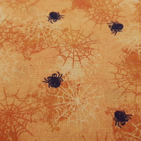 Cotton Halloween Cobwebs Orange Background Cotton Halloween Cobwebs Orange Background