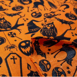 Polycotton Halloween Naranja