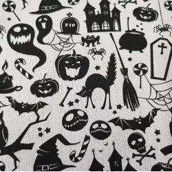 Polycotton Halloween Blanco