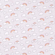 Cotton White Clouds Rainbow fabric - Cotton poplin fabric with drawings of white clouds and rainbows on a background to choose from. The fabric is 140cm wide and its composition is 100% cotton.