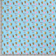 Cotton Animals Googly Eyes fabric - Fun cotton poplin fabric with drawings of farm animals with googly eyes on a blue background. The fabric is 140cm wide and its composition is 100% cotton.