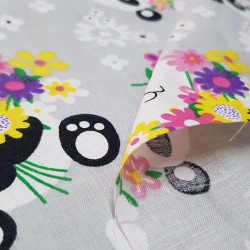 Cotton Panda Bears Flowers Cotton Panda Bears Flowers