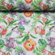 Cotton Animals Jungle White fabric - Poplin cotton fabric with children's drawings of animals in the jungle on a white background. Fabric made in Spain. The fabric is 150cm wide and its composition is 100% cotton.