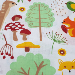 Algodón Bosque Ciervos Buhos Algodón Bosque Ciervos Buhos