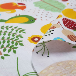 Algodón Bosque Ciervos Buhos Algodón Bosque Ciervos Buhos