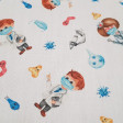 Cotton Medicine Virus fabric - Satin cotton fabric with drawings of doctors on a white background with drawings of viruses, masks and microscopes. The fabric is 140cm wide and its composition is 100% cotton.