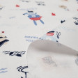 Cotton Animal Pirate fabric - Children's themed organic cotton fabric with pictures of animals dressed as pirates and sailors. The fabric is 150cm wide and its composition is 100% cotton.