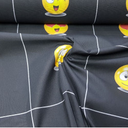 OUTLET Cotton Emoticons Checkered