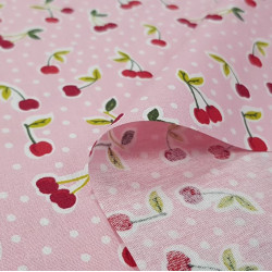 Algodón Cerezas Rosa