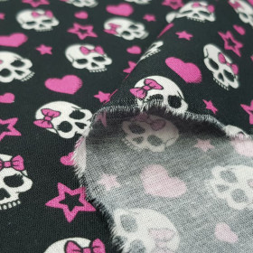 Algodón Calaveras Lacitos Rosas