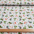 Cotton Sant Jordi Tale fabric - Cotton poplin fabric with drawings representing the story of Sant Jordi, the Princess and the Dragon, where the knight Sant Jordi saved the princess Cleodolinda from the dragon that stalked the village of Montblanc (Tarr