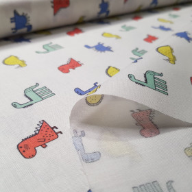 Algodón Dinosaurios Coloridos