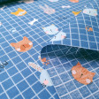 Algodón Animales Cuadrículas - Tela de algodón tipo popelín de temática infantil con dibujos de animales sobre un fondo formando cuadrículas en varios fondos a elegir. Hay perritos, gatitos y conejitos. La tela mide 150