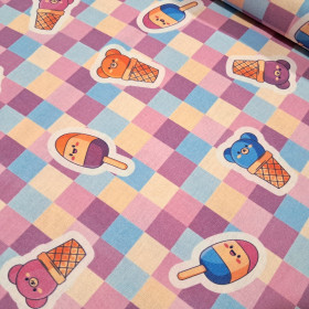 Algodón Anime Helados Kawaii Cuadros Algodón Anime Helados Kawaii Cuadros